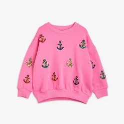 Anchor Embroidered Sweatshirt Pink