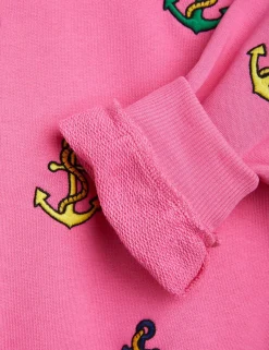 Anchor Embroidered Sweatshirt Pink