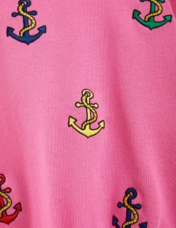 Anchor Embroidered Sweatshirt Pink