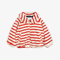Angry Cat Embroidered Faux Fur Jacket