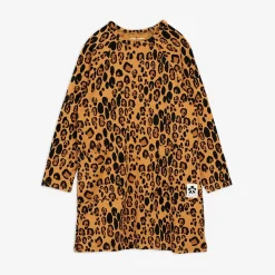 Basic Leopard Long Sleeve Dress