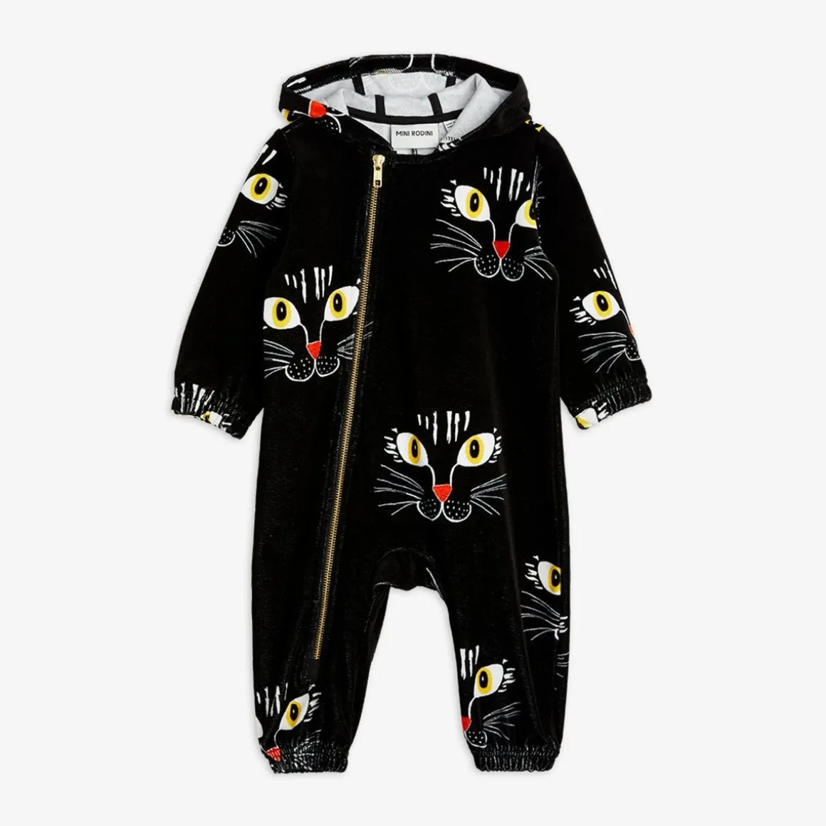 Cat Face Velour Onesie