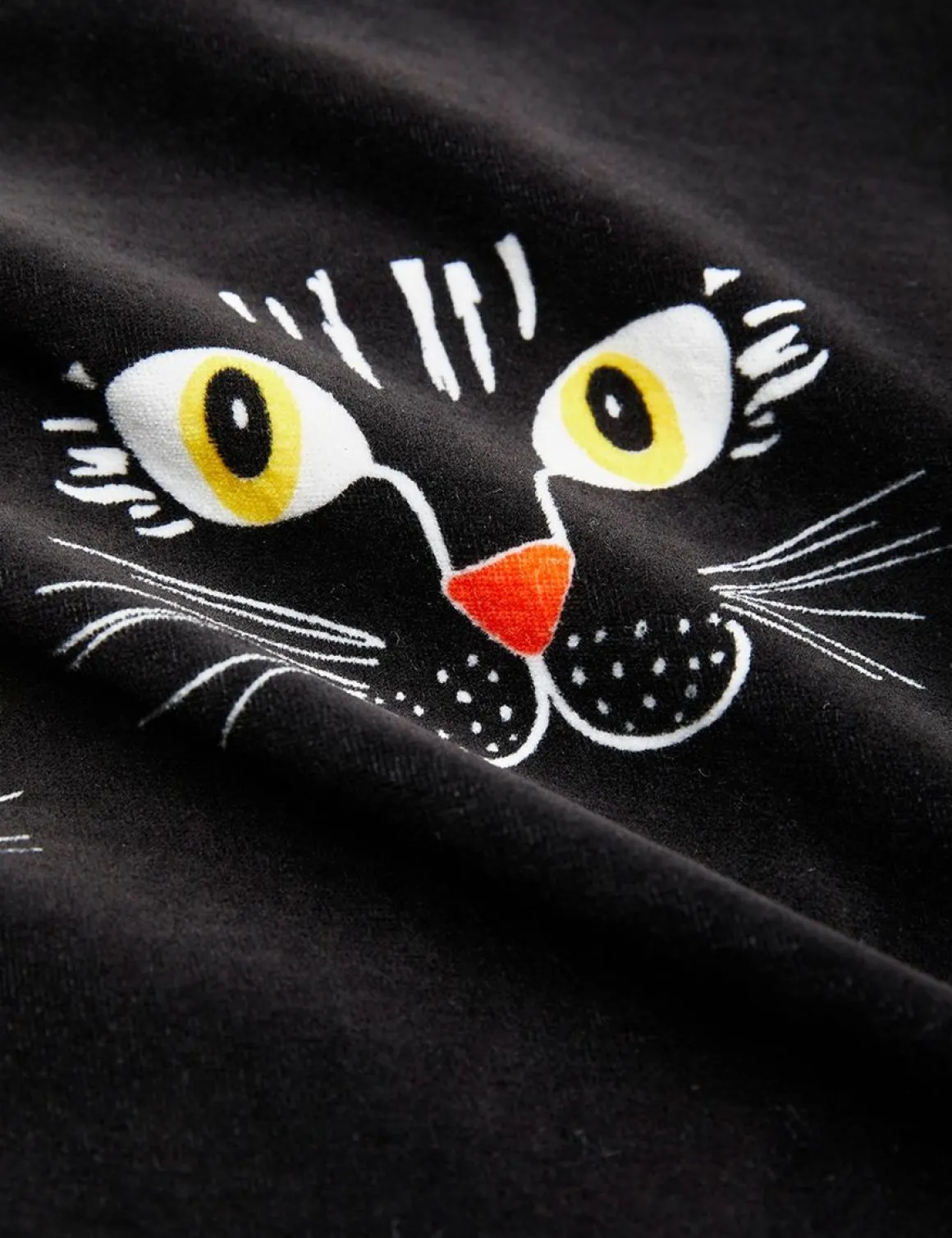 Cat Face Velour Sweatshirt