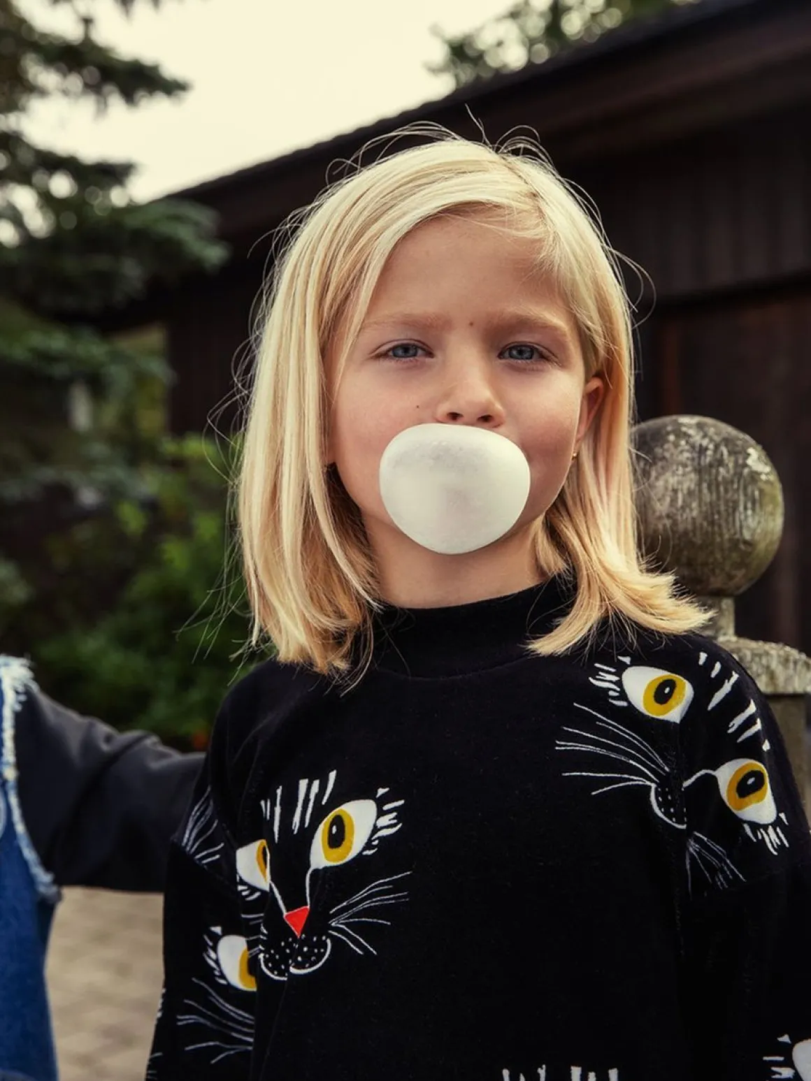 Cat Face Velour Sweatshirt
