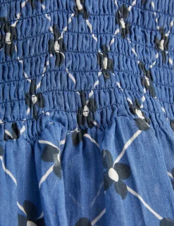 Flower Check Woven Smock Dress