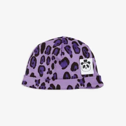 Leopard Baby Beanie Purple