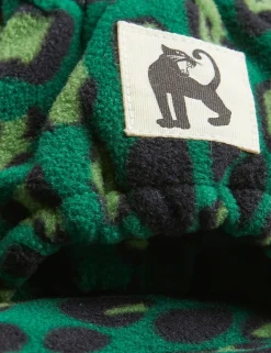 Leopard fleece mittens