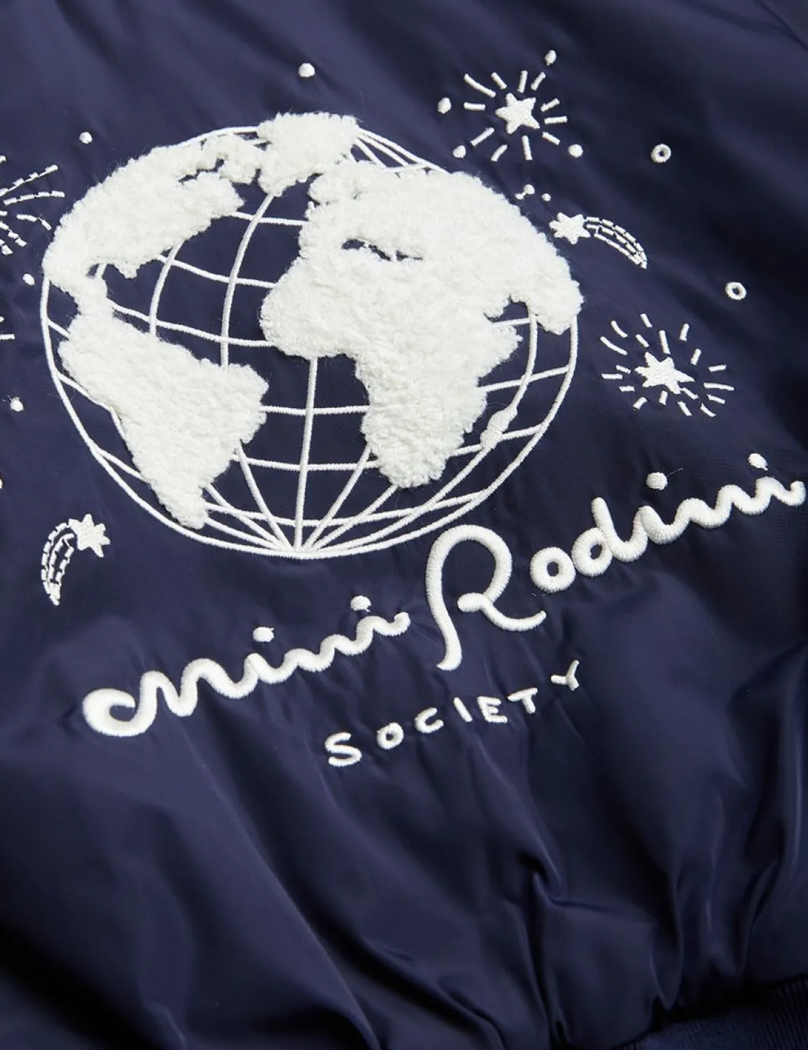 Mini Rodini Society Embroidered Baseball Jacket