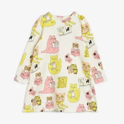 Reading Cats Long Sleeve Dress