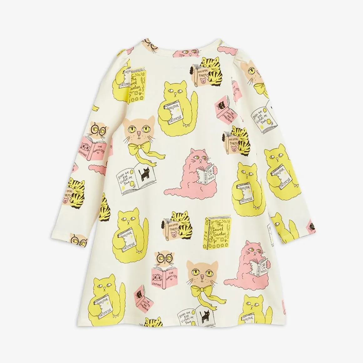 Reading Cats Long Sleeve Dress
