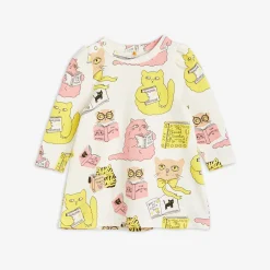 Reading Cats Long Sleeve Dress