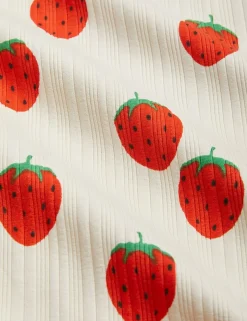 Strawberries Trumpet Sleeve Dress