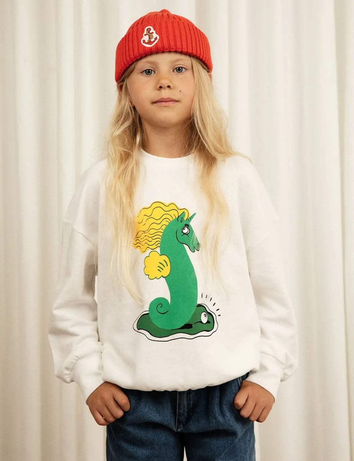 Unicorn Seahorse Sweatshirt Offwhite