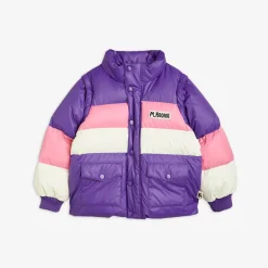 Zipper Sleeve Puffer Jacket Purple